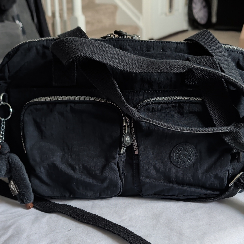 Kipling Black Nylon Duffel with Front Pockets